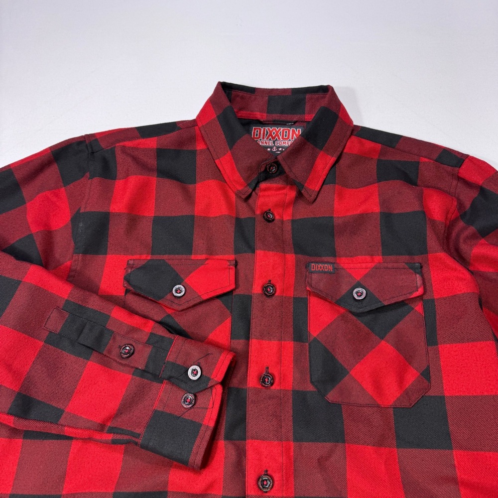Dixxon Flannel Company Redrum Red Black Buffalo Plaid Mens Large Button Up Shirt